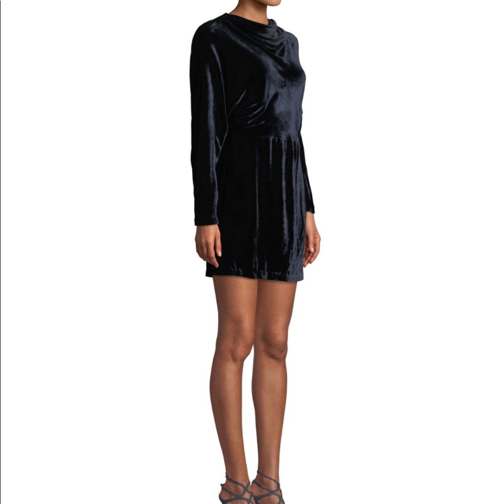 A.L.C Marin Short Long-Sleeve Velvet Dress *New*